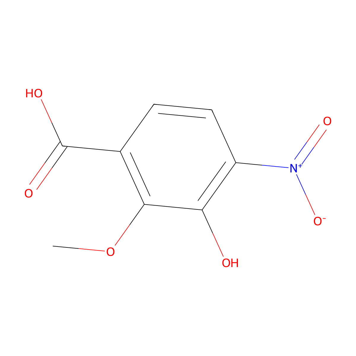 3-Hydroxy-2-methoxy-4-nitrobenzoic acid molecular structure, CAS 1312609-82-7