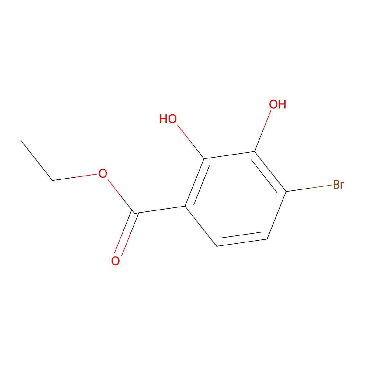 Ethyl 4-bromo-2,3-dihydroxybenzoate molecular structure, CAS 1312609-83-8