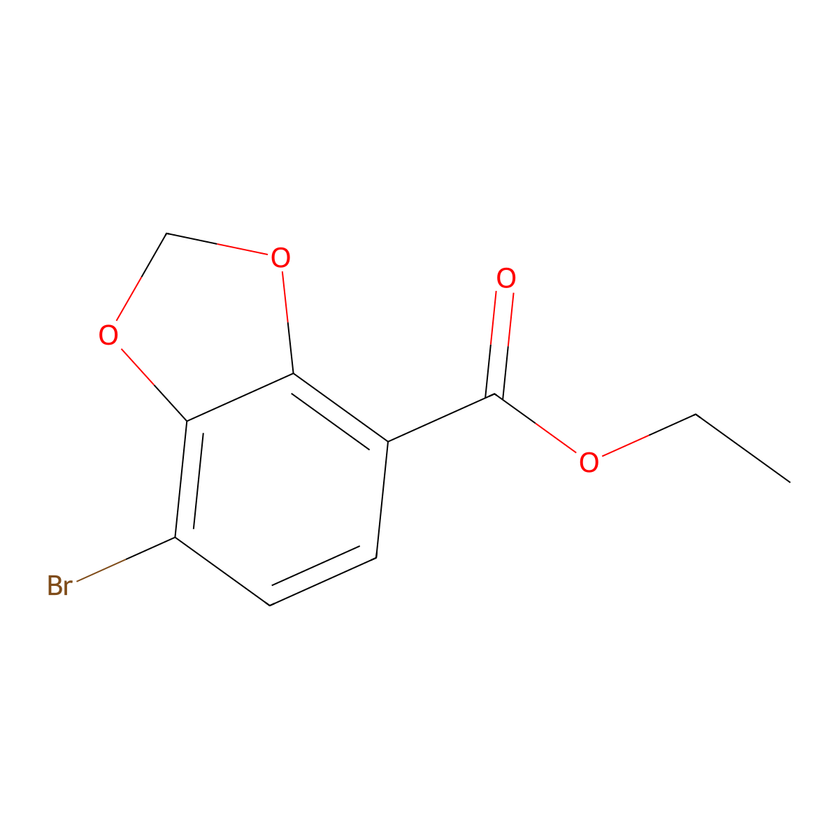 Ethyl 7-bromobenzo[d][1,3]dioxole-4-carboxylate molecular structure, CAS 1312610-07-3