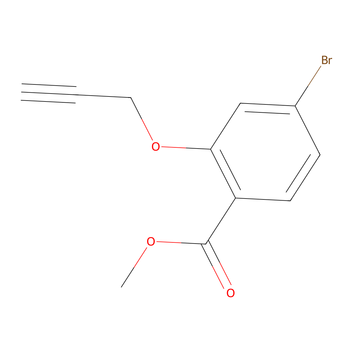 Methyl 4-bromo-2-(prop-2-yn-1-yloxy)benzoate molecular structure, CAS 1312610-35-7