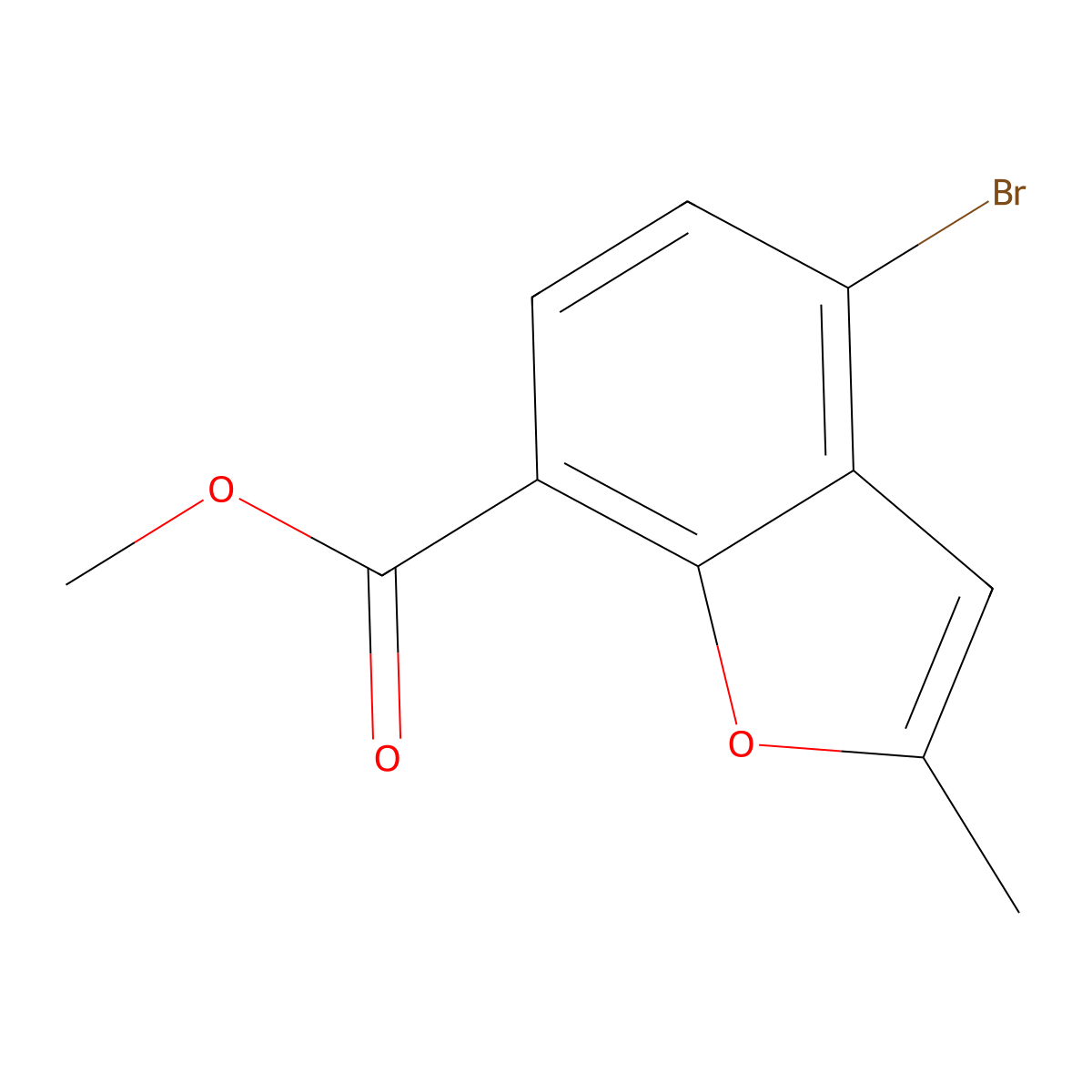 Methyl 4-bromo-2-methyl-1-benzofuran-7-carboxylate molecular structure, CAS 1312610-36-8
