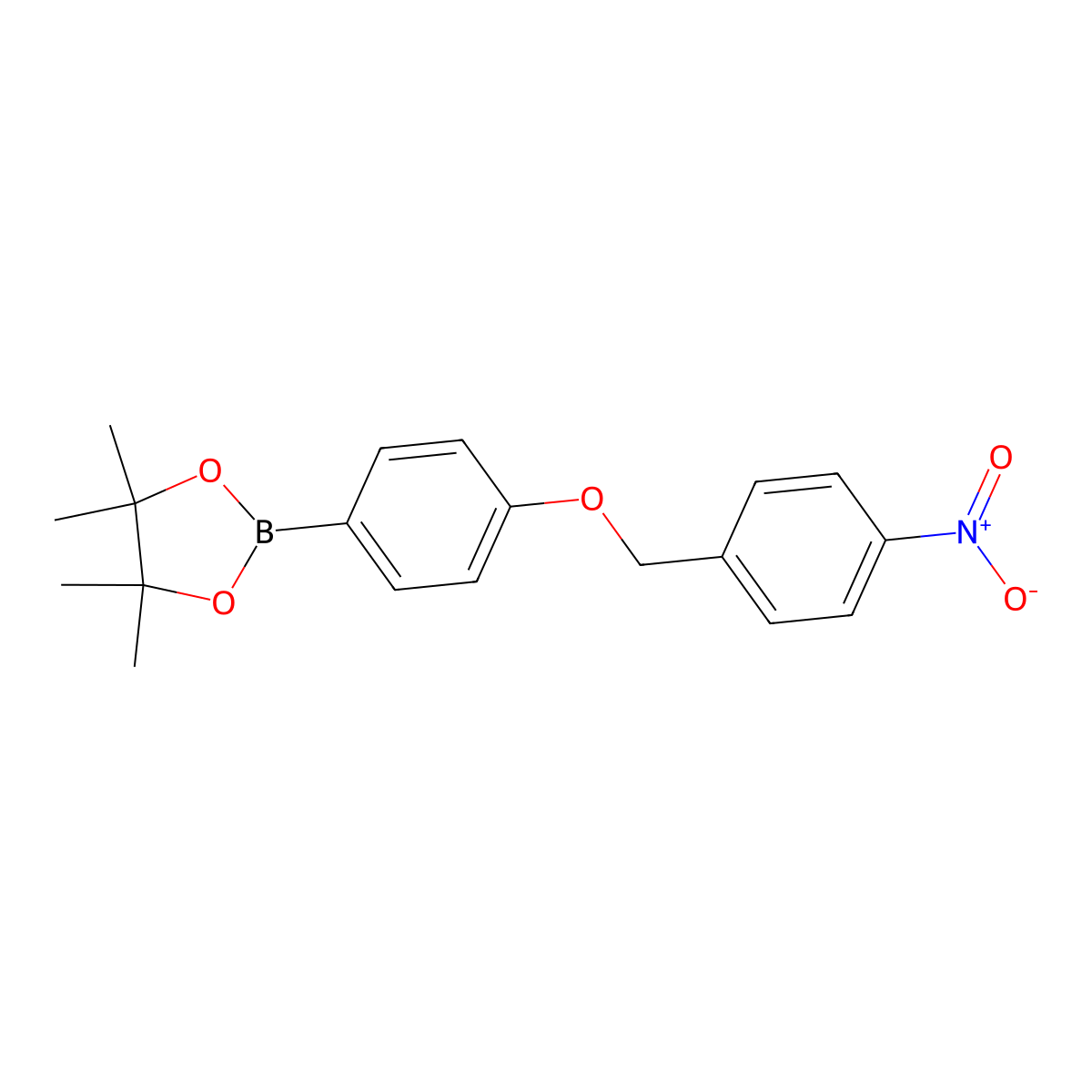 4,4,5,5-Tetramethyl-2-{4-[(4-nitrophenyl)methoxy]phenyl}-1,3,2-dioxaborolane molecular structure, CAS 1312611-02-1