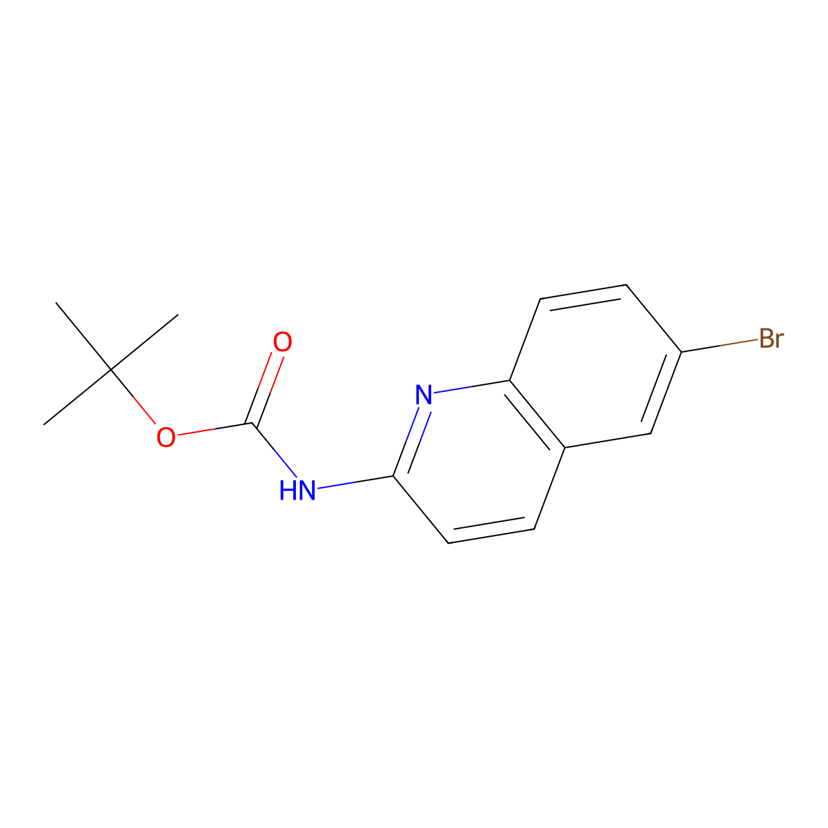 tert-Butyl (6-bromoquinolin-2-yl)carbamate molecular structure, CAS 1312611-18-9