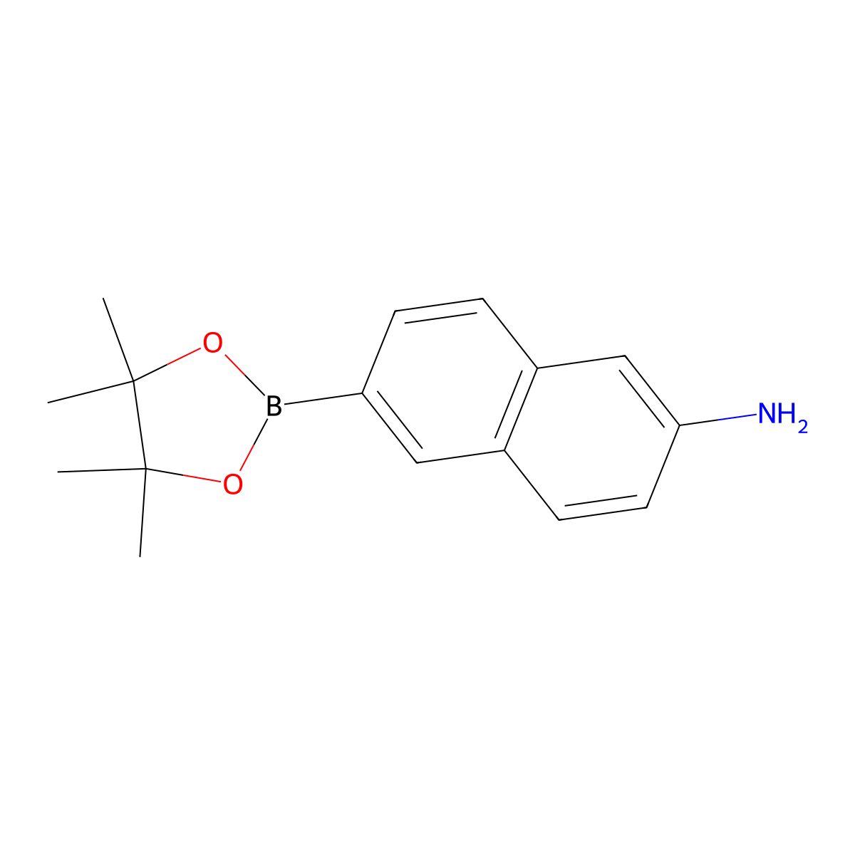 6-(4,4,5,5-Tetramethyl-1,3,2-dioxaborolan-2-yl)naphthalen-2-amine molecular structure, CAS 1312611-42-9