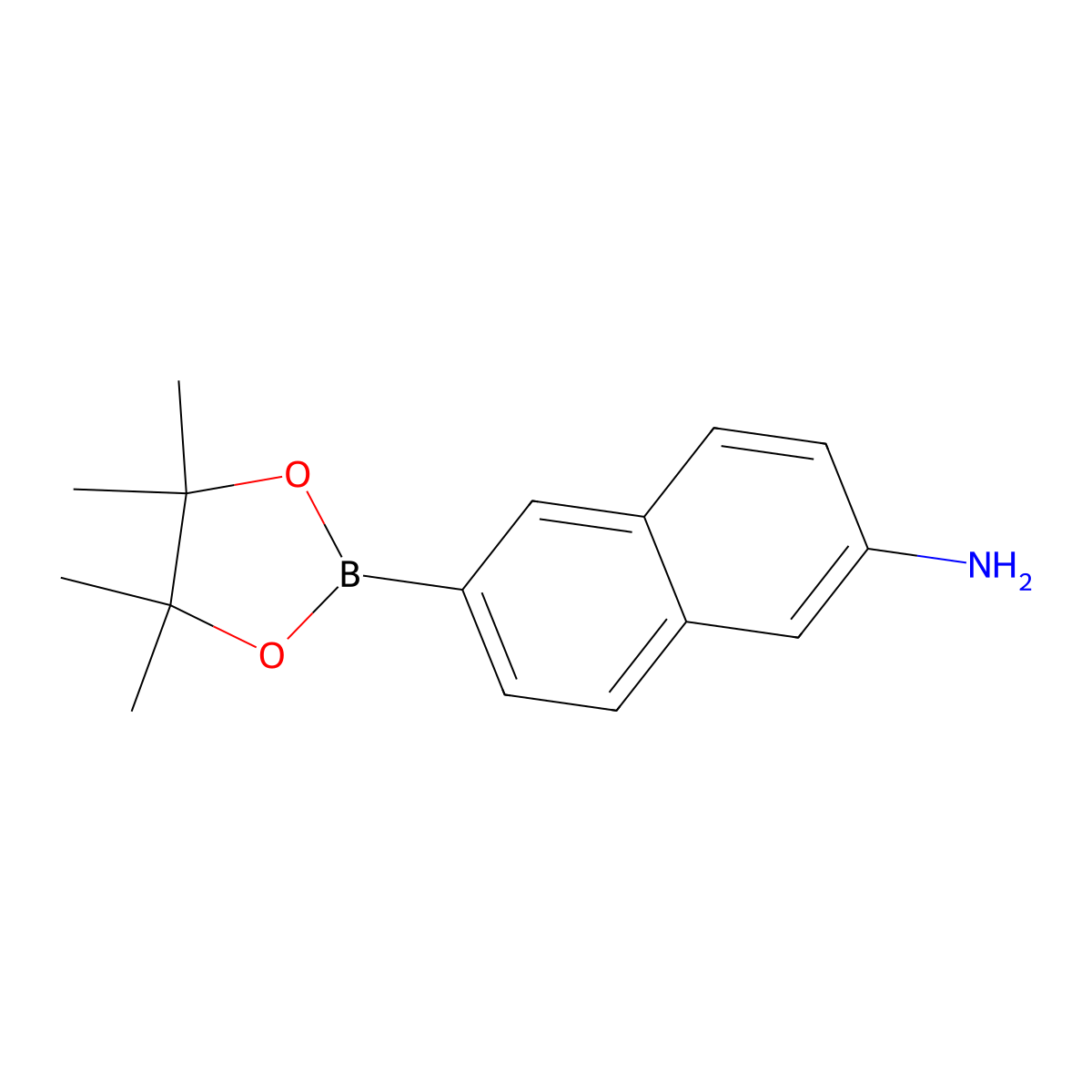 6-(4,4,5,5-Tetramethyl-1,3,2-dioxaborolan-2-yl)naphthalen-2-amine molecular structure, CAS 1312611-42-9