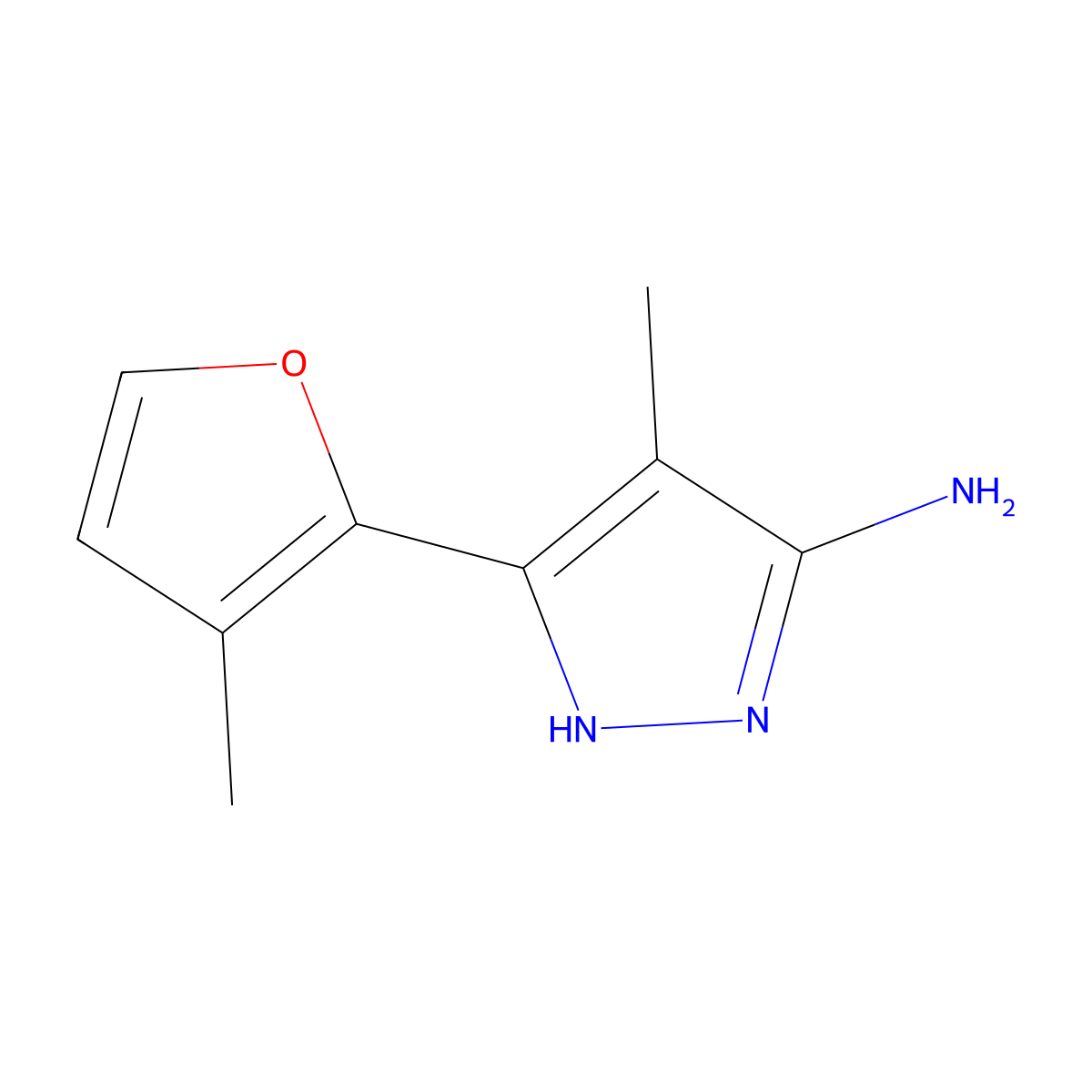 4-Methyl-3-(3-methylfuran-2-YL)-1H-pyrazol-5-amine molecular structure, CAS 1312615-77-2
