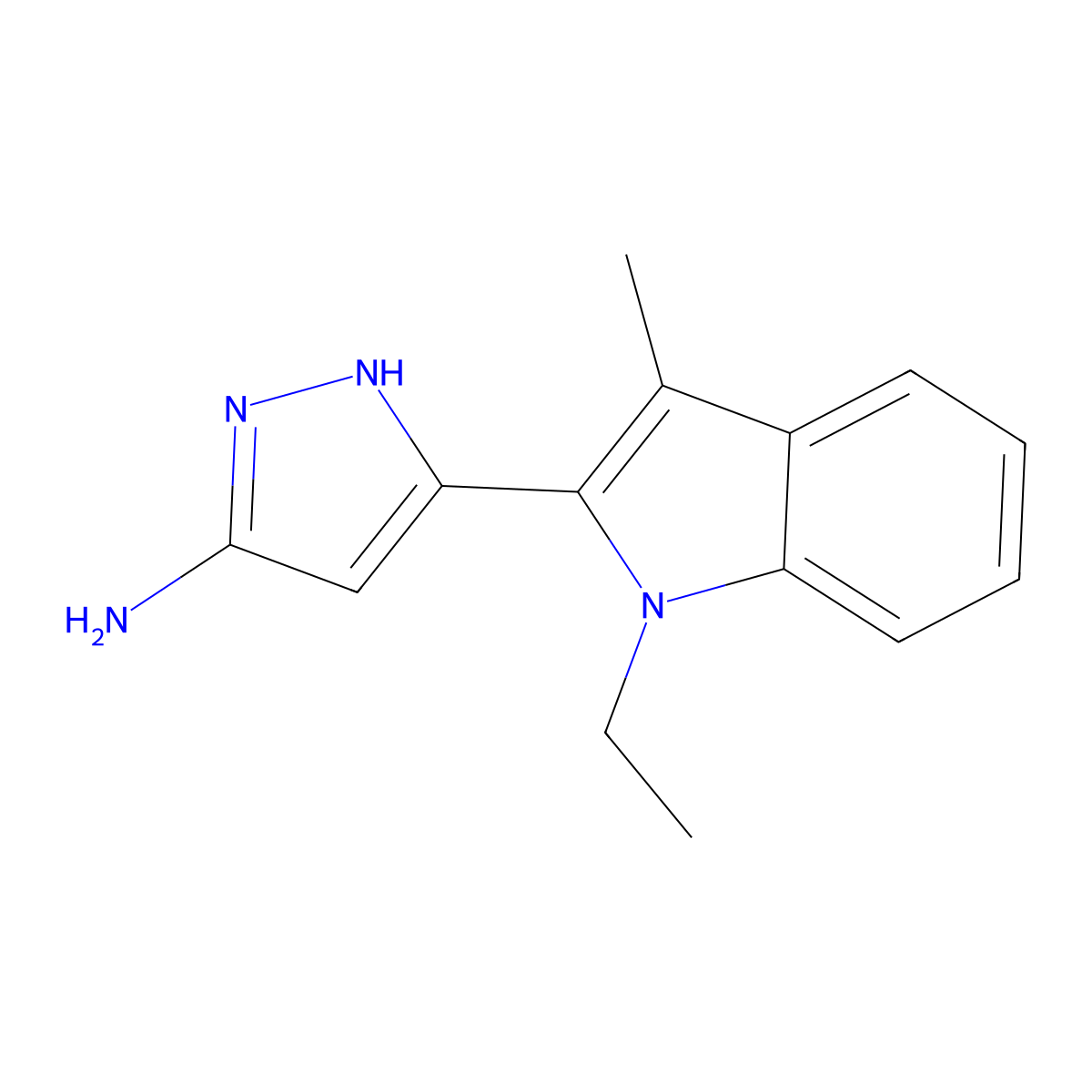 3-(1-Ethyl-3-methyl-1H-indol-2-yl)-1H-pyrazol-5-amine molecular structure, CAS 1312616-44-6