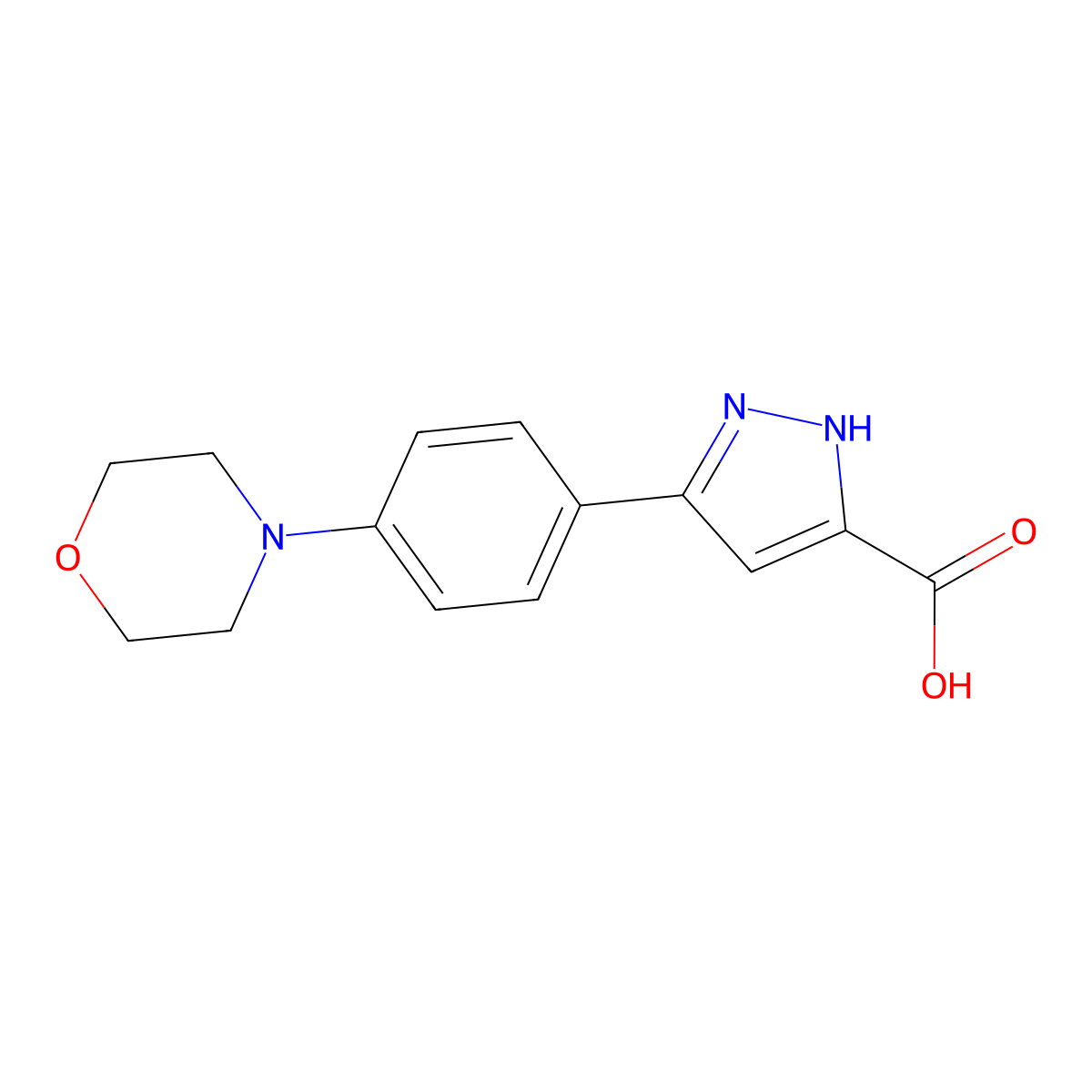 5-(4-Morpholinophenyl)-1h-pyrazole-3-carboxylic acid molecular structure, CAS 1312617-72-3