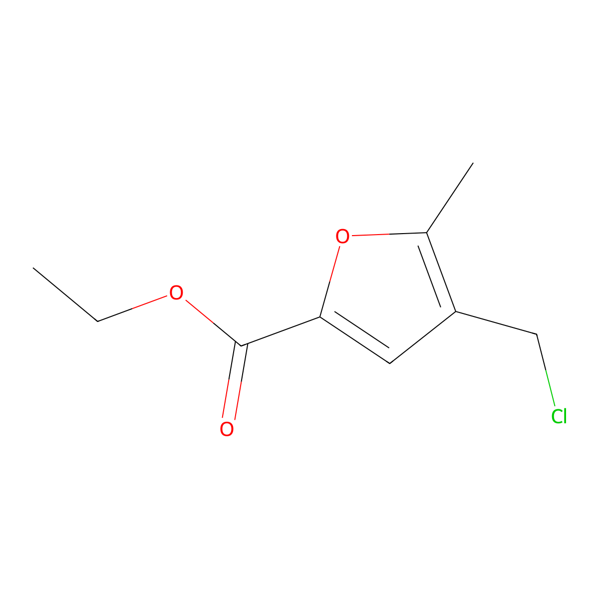 4-Chloromethyl-5-methyl-furan-2-carboxylic acid ethyl ester molecular structure, CAS 131264-68-1