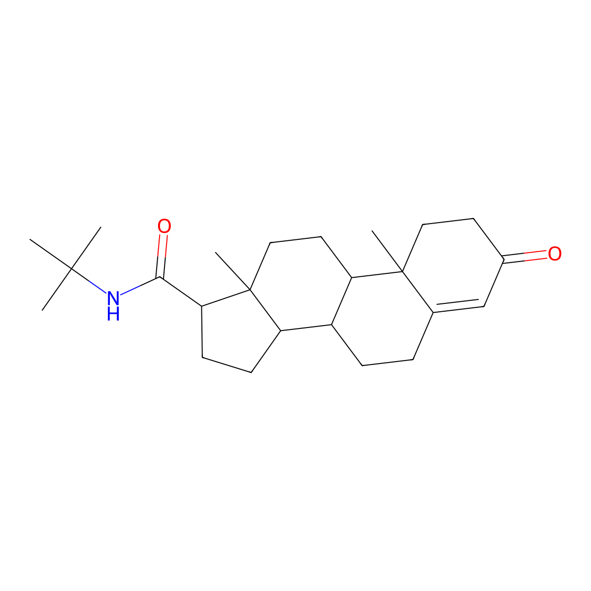 N-T-BUTYL-4-ANDROSTEN-3-ONE-17beta-CARBOXAMIDE molecular structure, CAS 131267-80-6