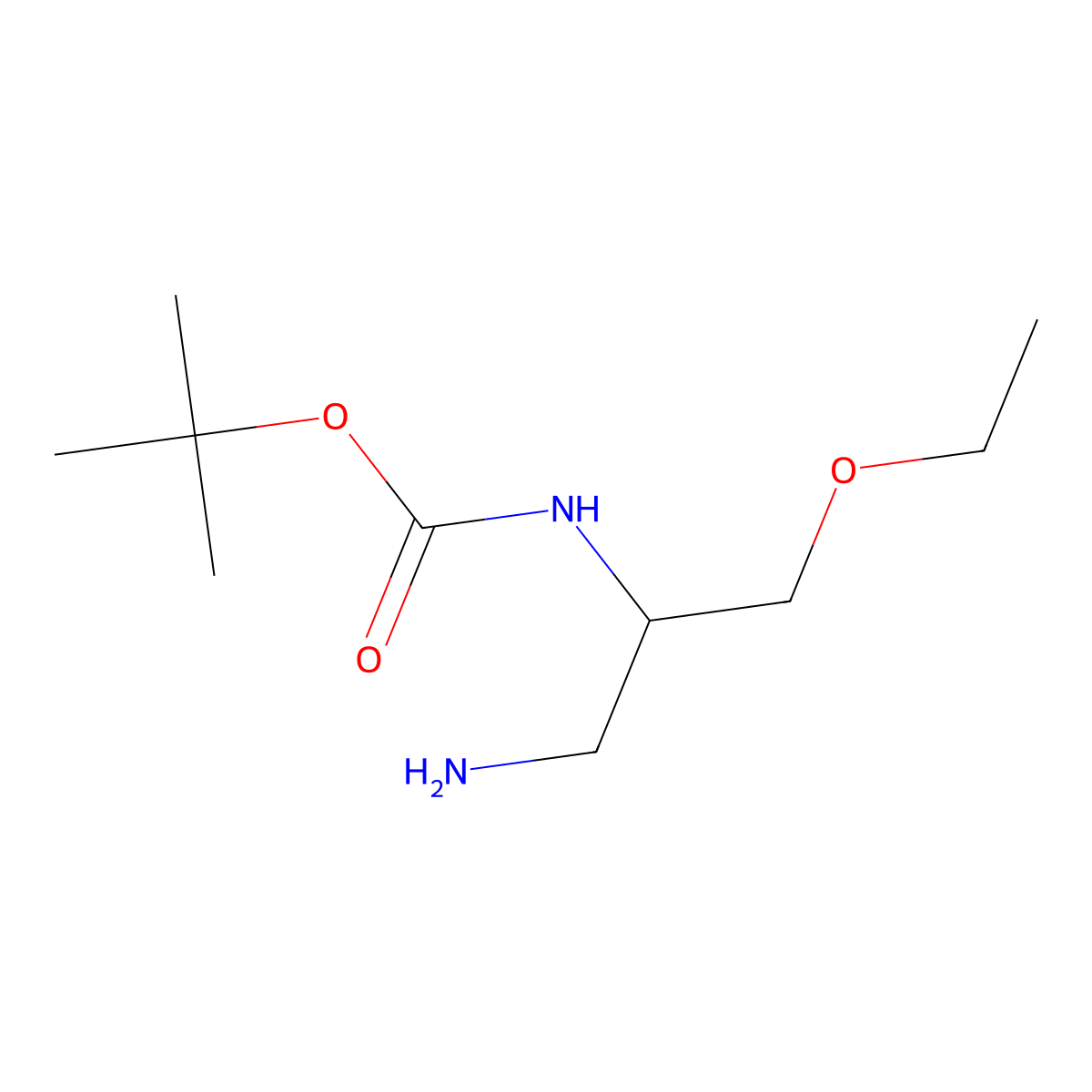 tert-butyl N-((2R)-1-amino-3-ethoxypropan-2-yl)carbamate molecular structure, CAS 1312692-11-7