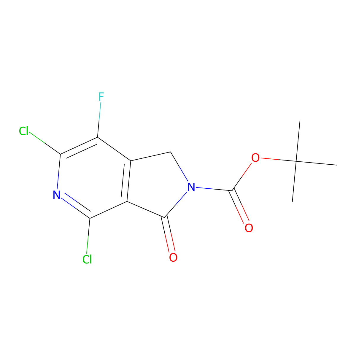 tert-Butyl 4,6-dichloro-7-fluoro-3-oxo-1H-pyrrolo[3,4-c]pyridine-2(3H)-carboxylate molecular structure, CAS 1312693-67-6