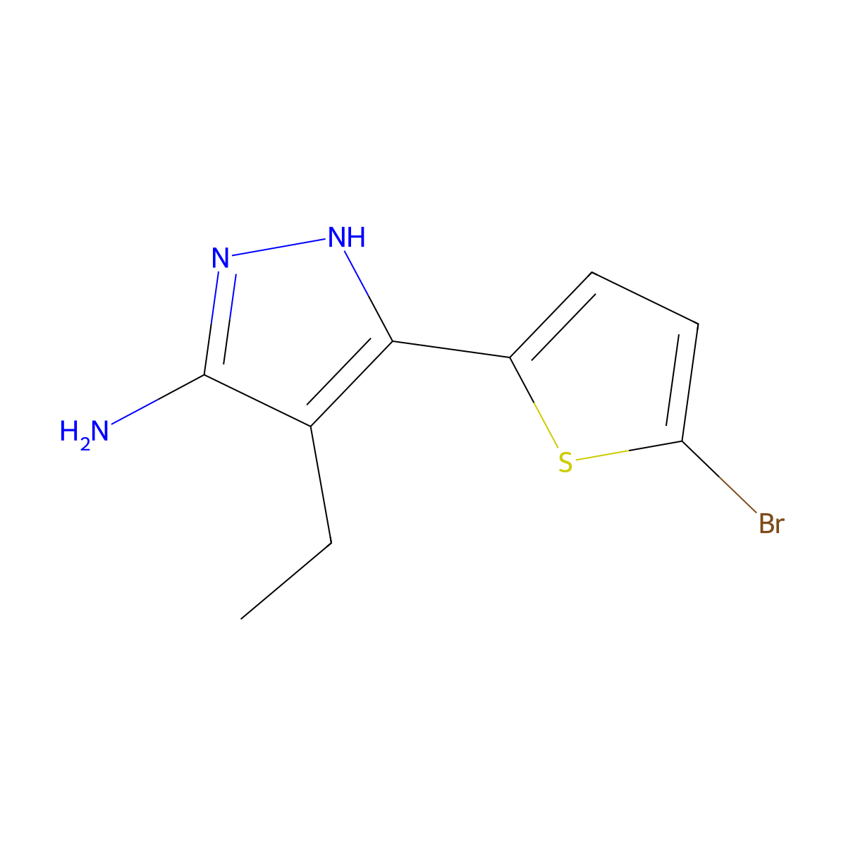 3-(5-Bromothiophen-2-YL)-4-ethyl-1H-pyrazol-5-amine molecular structure, CAS 1312695-53-6