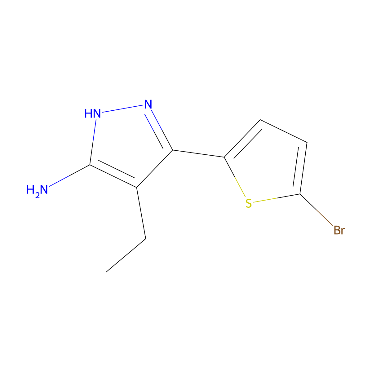 3-(5-Bromothiophen-2-YL)-4-ethyl-1H-pyrazol-5-amine molecular structure, CAS 1312695-53-6