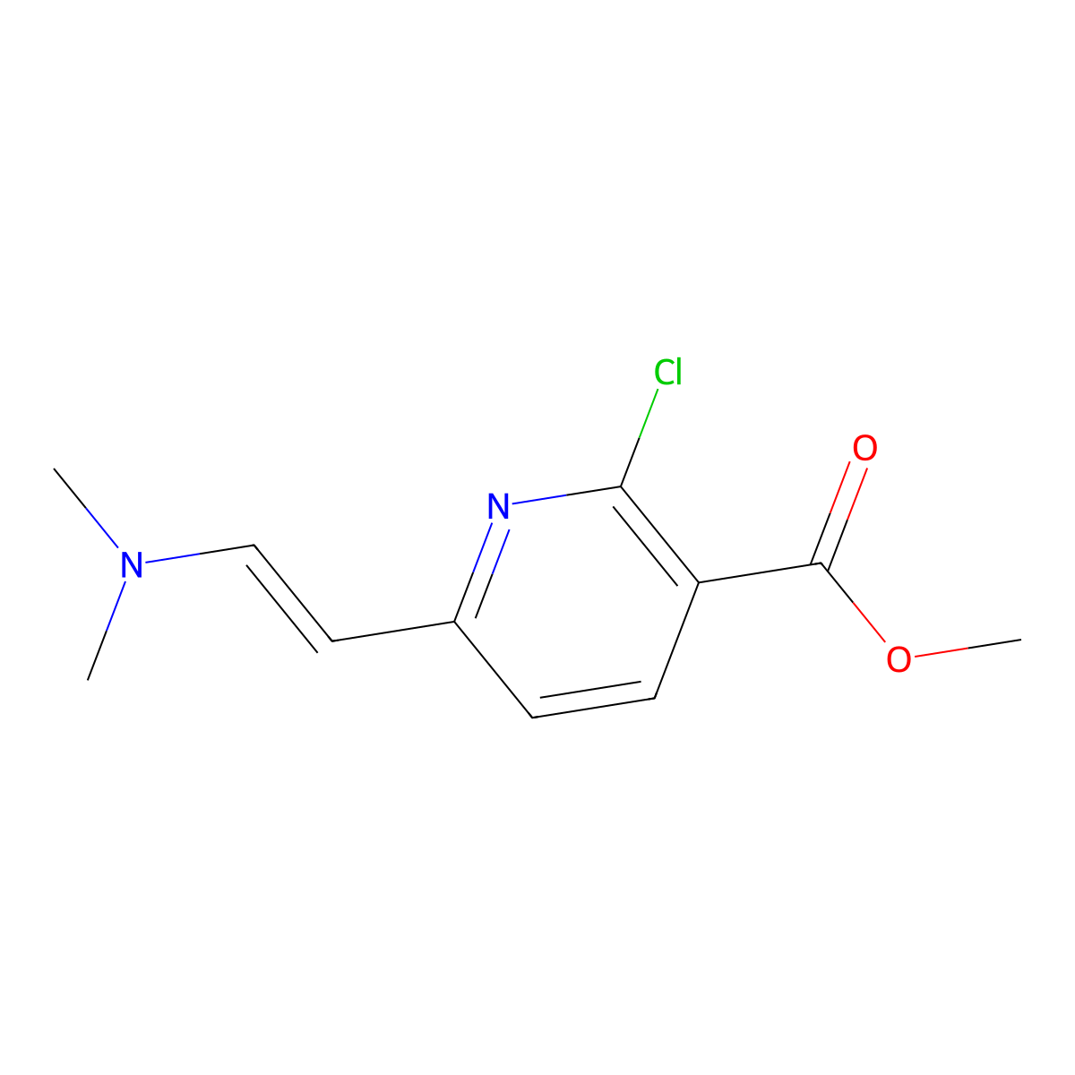 Methyl 2-chloro-6-[2-(dimethylamino)ethenyl]pyridine-3-carboxylate molecular structure, CAS 1312697-61-2