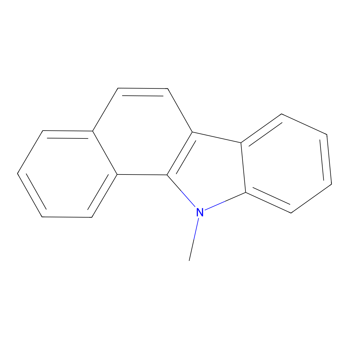 11H-Benzo(a)carbazole, 11-methyl- molecular structure, CAS 13127-50-9