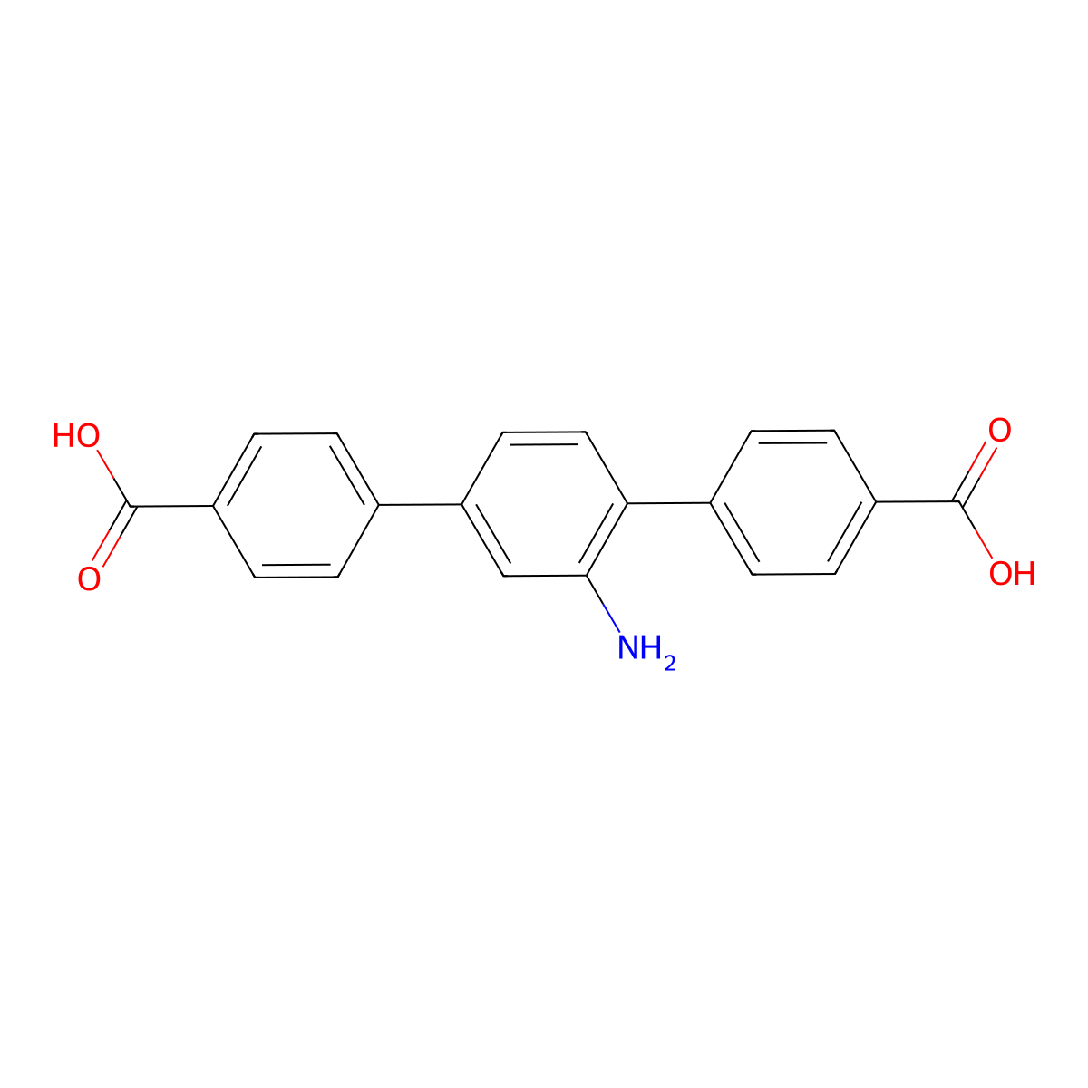 2'-Amino-[1,1':4',1''-terphenyl]-4,4''-dicarboxylic acid molecular structure, CAS 1312703-28-8