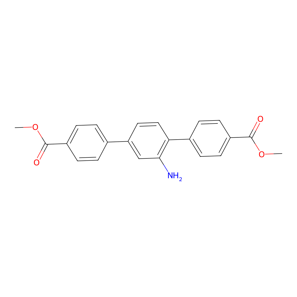 Dimethyl 2'-amino-[1,1':4',1''-terphenyl]-4,4''-dicarboxylate molecular structure, CAS 1312703-30-2