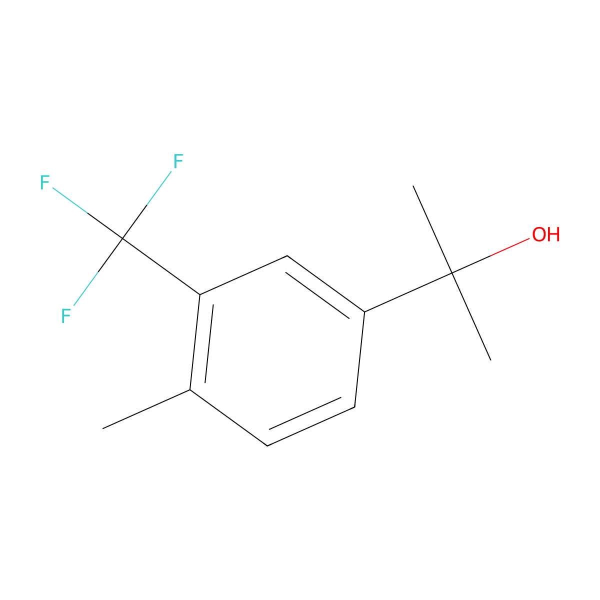 2-(4-Methyl-3-trifluoromethyl-phenyl)-propan-2-ol molecular structure, CAS 1312705-40-0