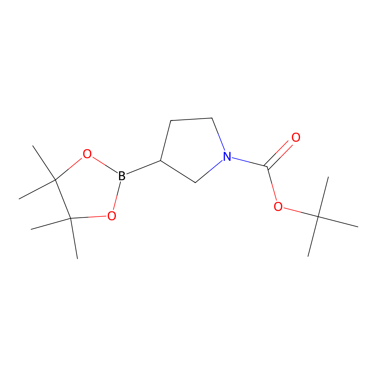 tert-Butyl 3-(4,4,5,5-tetramethyl-1,3,2-dioxaborolan-2-yl)pyrrolidine-1-carboxylate molecular structure, CAS 1312712-22-3