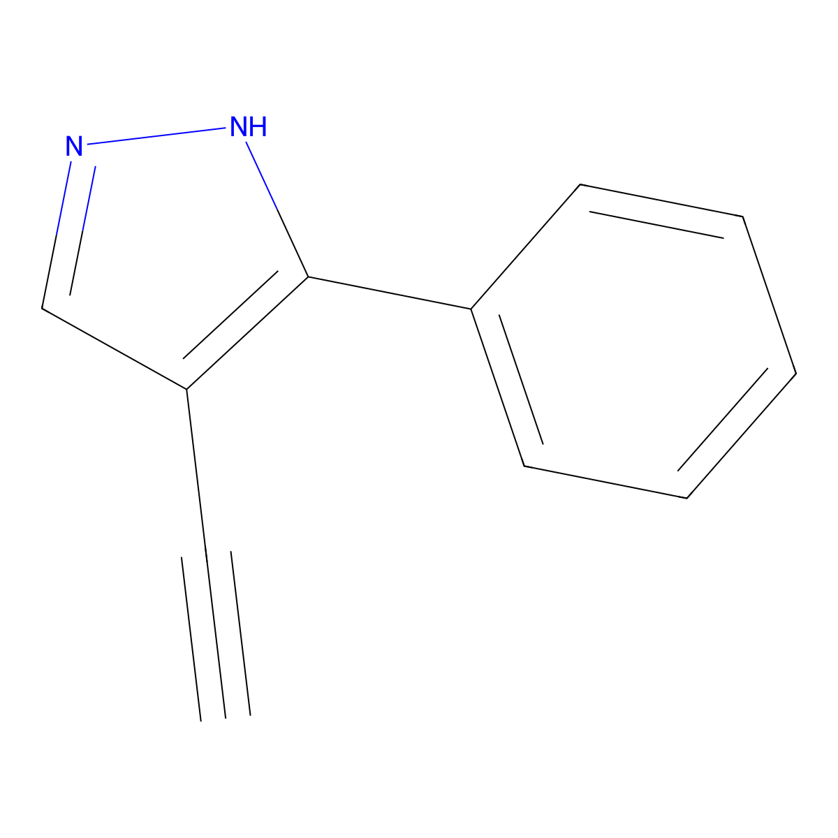 1H-Pyrazole, 4-ethynyl-3-phenyl- molecular structure, CAS 1312713-26-0