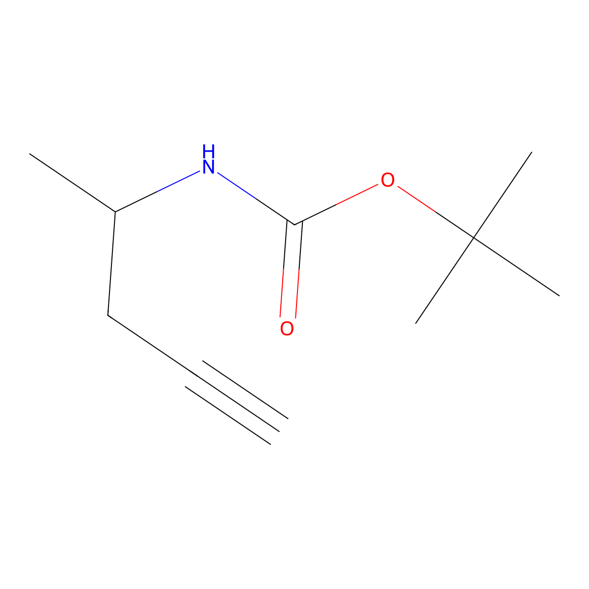 tert-butyl N-[(1S)-1-methylbut-3-ynyl]carbamate molecular structure, CAS 1312714-92-3