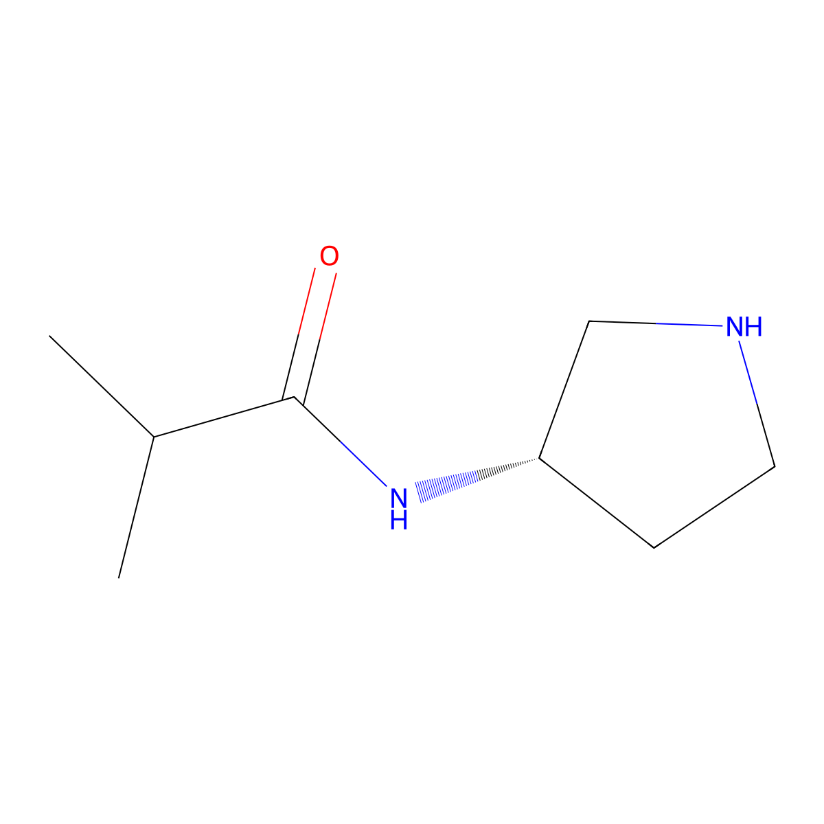 (S)-N-(Pyrrolidin-3-yl)isobutyramide molecular structure, CAS 1312748-25-6