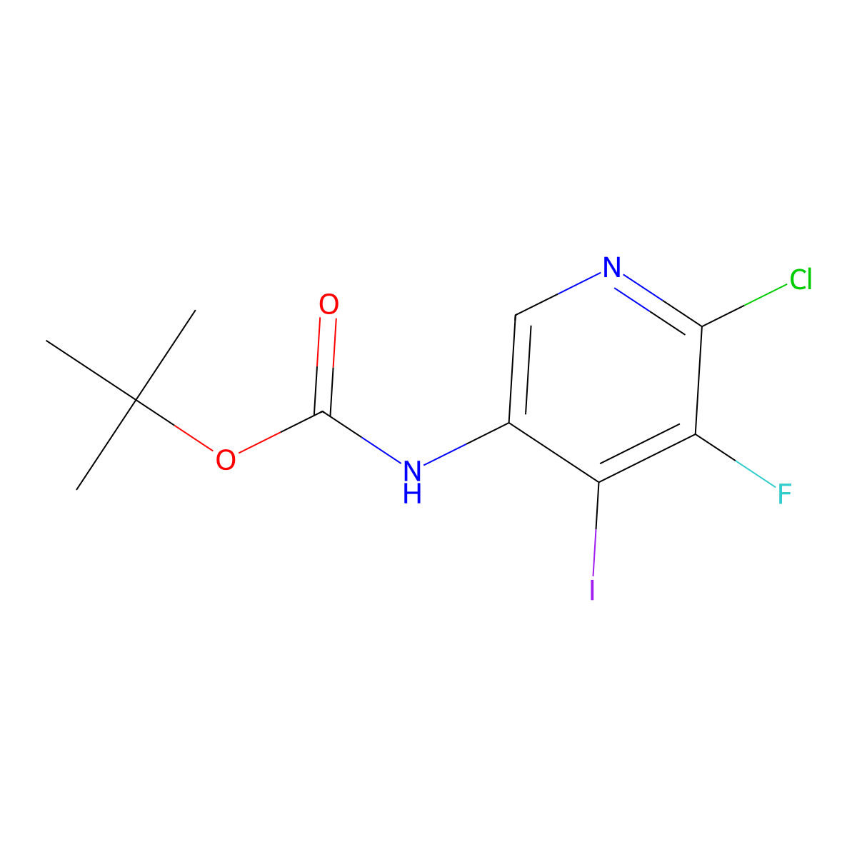 tert-Butyl (6-chloro-5-fluoro-4-iodopyridin-3-yl)carbamate molecular structure, CAS 1312755-61-5