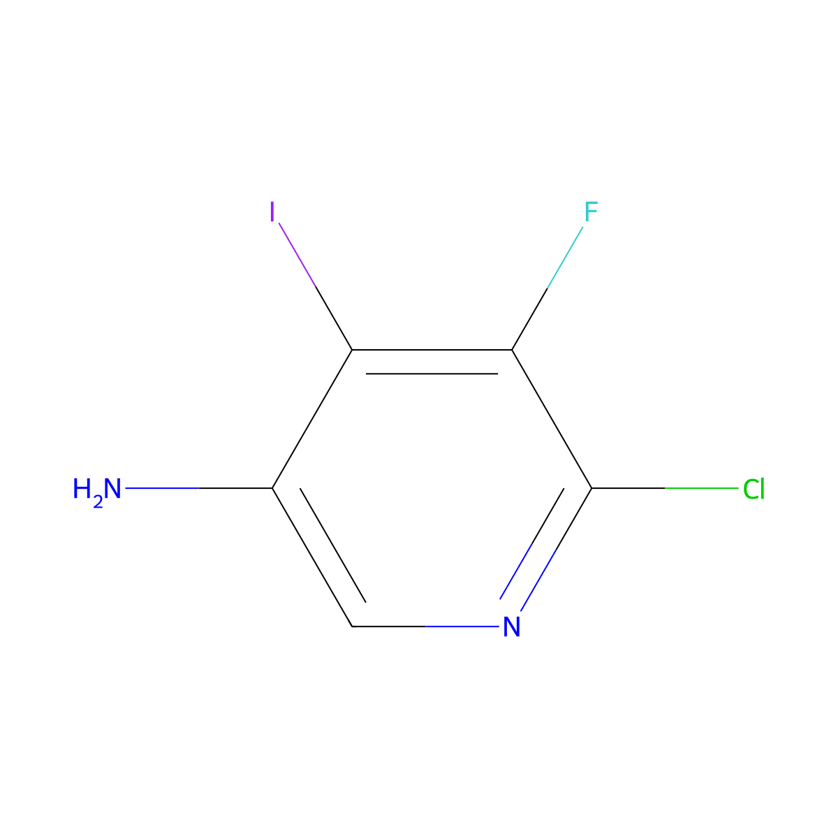 6-Chloro-5-fluoro-4-iodopyridin-3-amine molecular structure, CAS 1312755-62-6