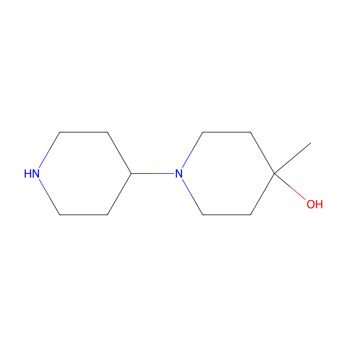4-Methyl-1-piperidin-4-ylpiperidin-4-ol molecular structure, CAS 1312755-65-9
