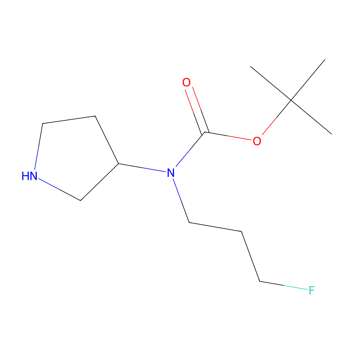 (S)-tert-Butyl (3-fluoropropyl)(pyrrolidin-3-yl)carbamate molecular structure, CAS 1312756-09-4