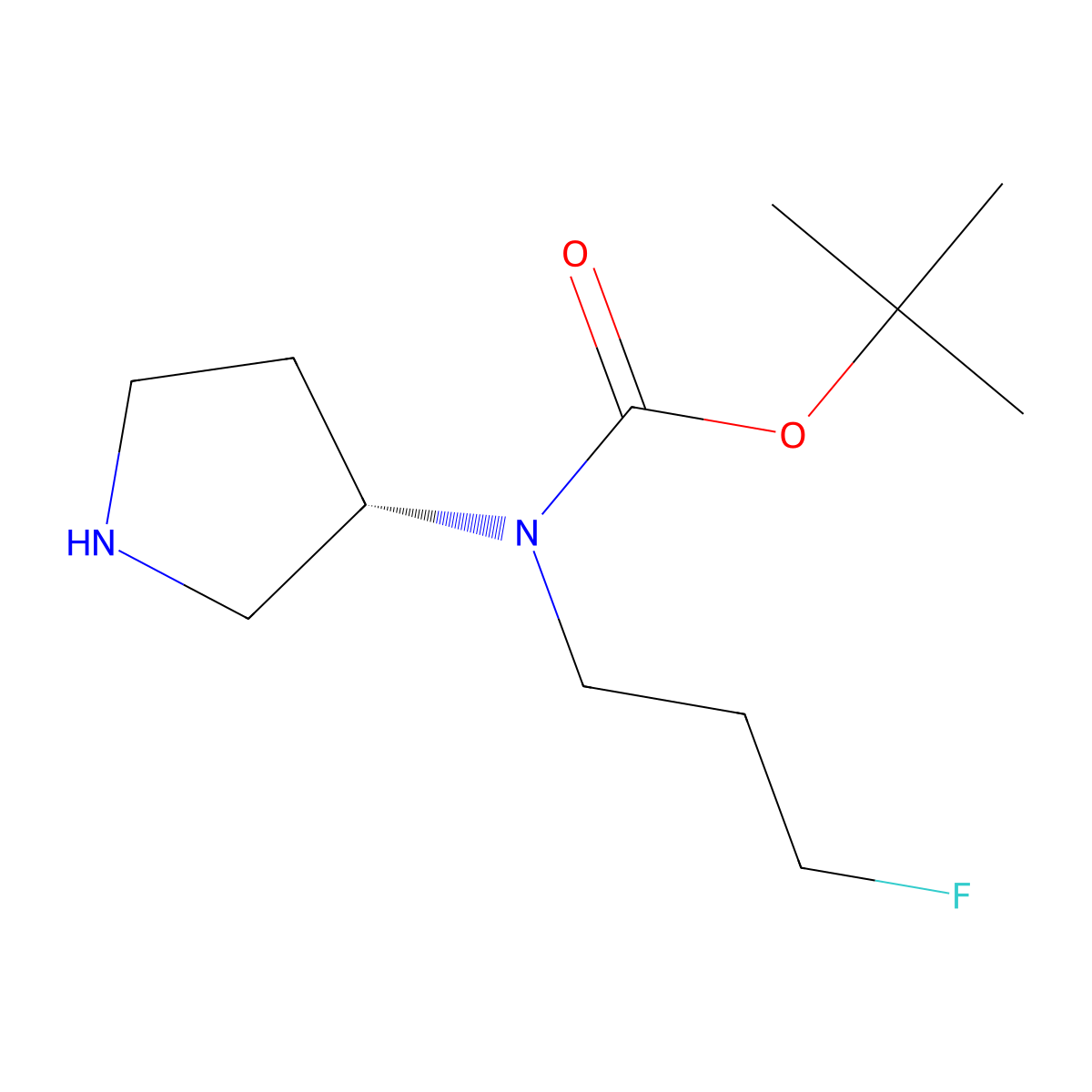 (S)-tert-Butyl (3-fluoropropyl)(pyrrolidin-3-yl)carbamate molecular structure, CAS 1312756-09-4