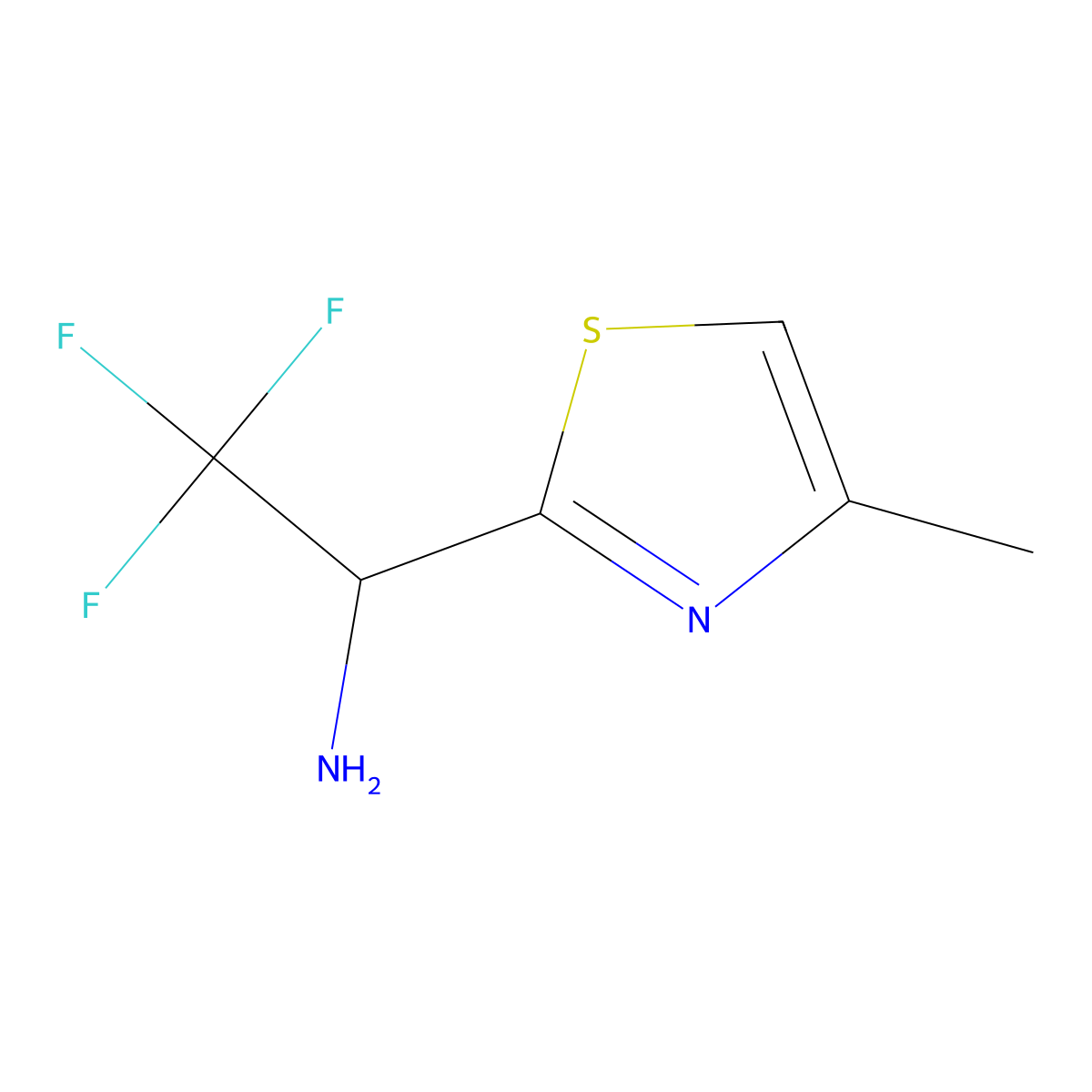 2,2,2-Trifluoro-1-(4-methyl-1,3-thiazol-2-yl)ethan-1-amine molecular structure, CAS 1312760-28-3