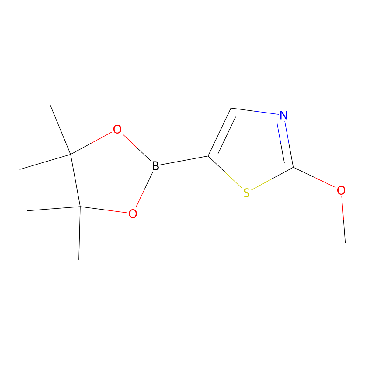 2-Methoxy-5-(4,4,5,5-tetramethyl-1,3,2-dioxaborolan-2-yl)-1,3-thiazole molecular structure, CAS 1312765-17-5