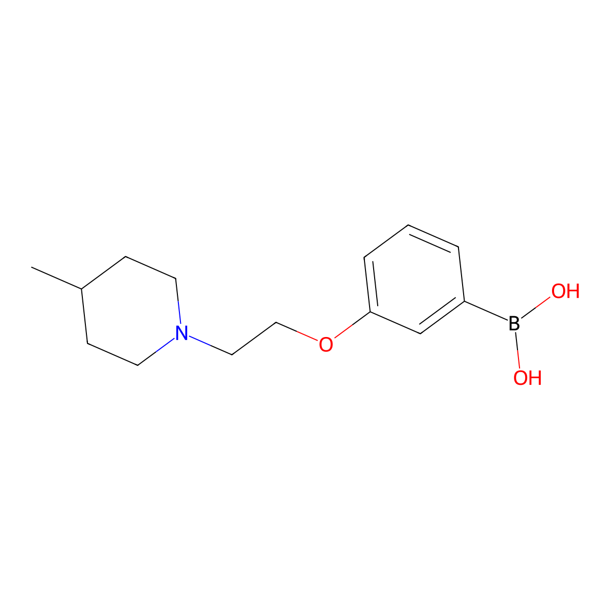 {3-[2-(4-Methylpiperidin-1-yl)ethoxy]phenyl}boronic acid molecular structure, CAS 1312766-22-5
