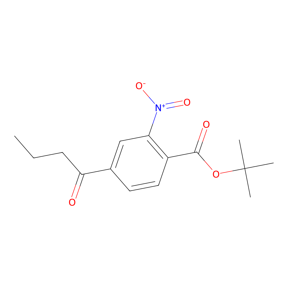 1,1-Dimethylethyl 2-nitro-4-(1-oxobutyl)benzoate molecular structure, CAS 1312769-71-3
