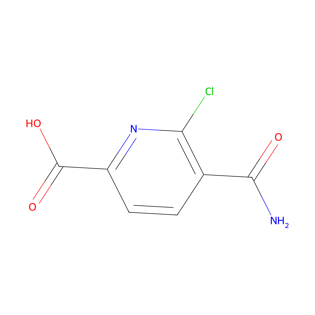 5-Carbamoyl-6-chloropyridine-2-carboxylic acid molecular structure, CAS 1312772-66-9