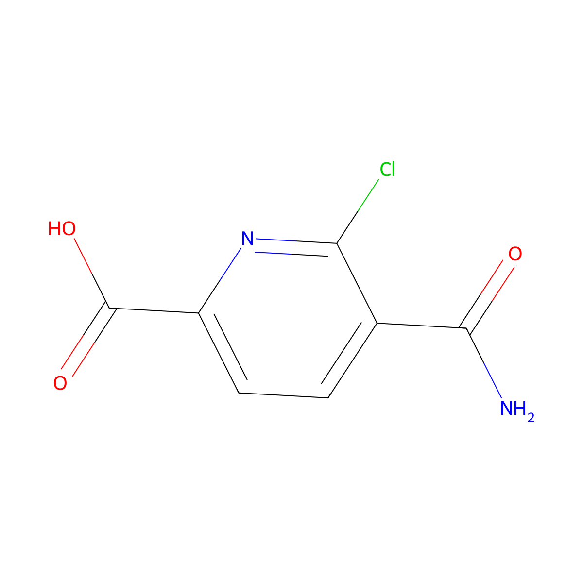 5-Carbamoyl-6-chloropyridine-2-carboxylic acid molecular structure, CAS 1312772-66-9