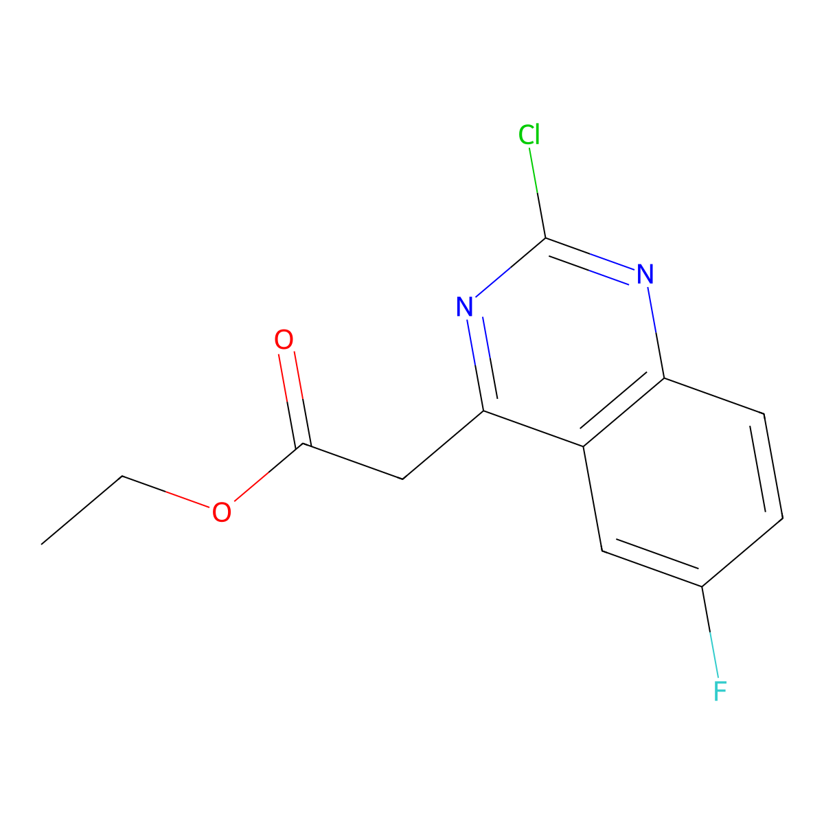 Ethyl 2-Chloro-6-fluoroquinazoline-4-acetate molecular structure, CAS 1312784-43-2