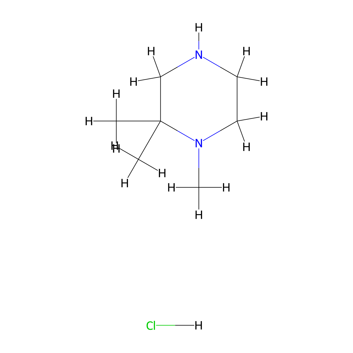 1,2,2-Trimethylpiperazine hydrochloride molecular structure, CAS 1312784-54-5