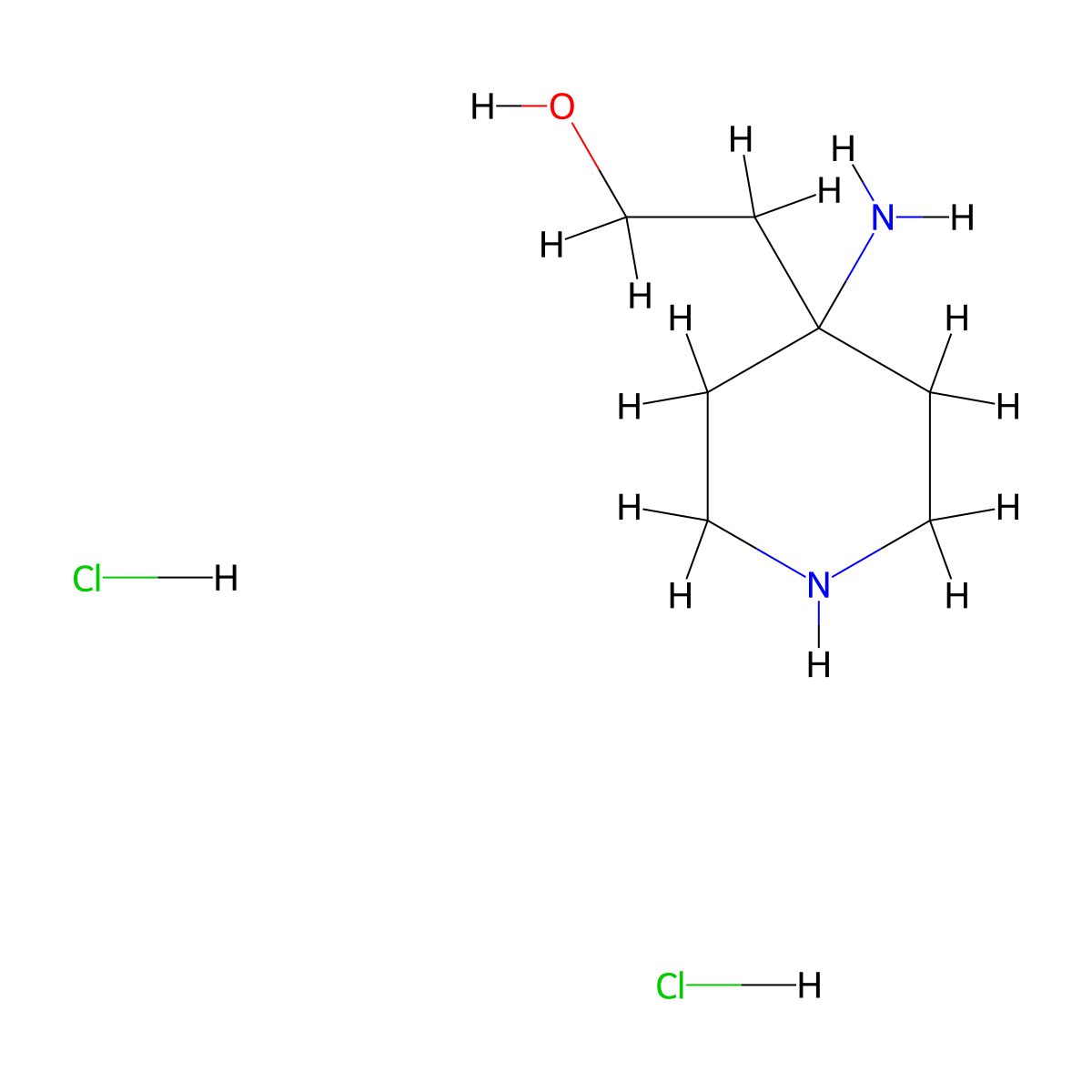 2-(4-Aminopiperidin-4-yl)ethan-1-ol dihydrochloride molecular structure, CAS 1312784-74-9