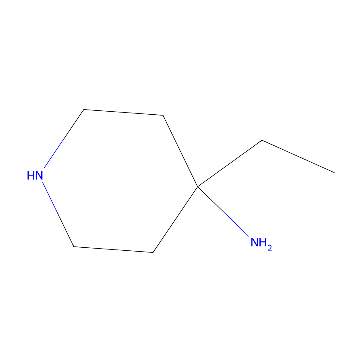 4-Ethylpiperidin-4-amine molecular structure, CAS 1312784-82-9