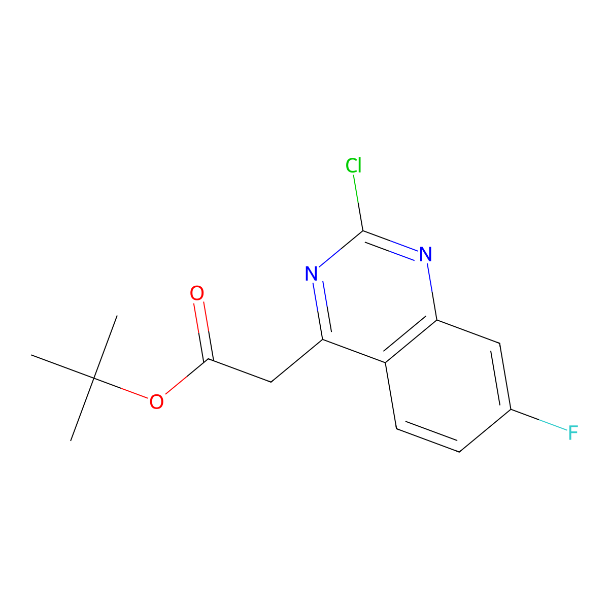 tert-Butyl 2-Chloro-7-fluoroquinazoline-4-acetate molecular structure, CAS 1312785-22-0