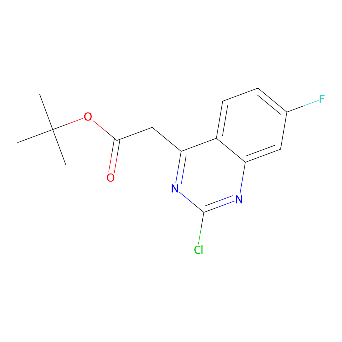 tert-Butyl 2-Chloro-7-fluoroquinazoline-4-acetate molecular structure, CAS 1312785-22-0