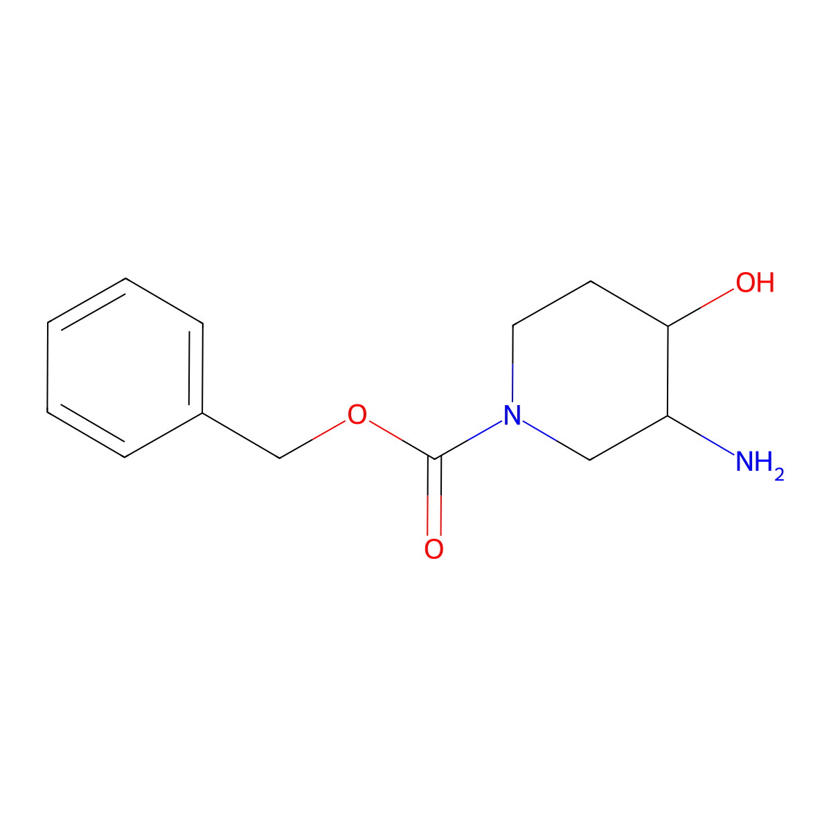 Benzyl 3-amino-4-hydroxypiperidine-1-carboxylate molecular structure, CAS 1312789-31-3