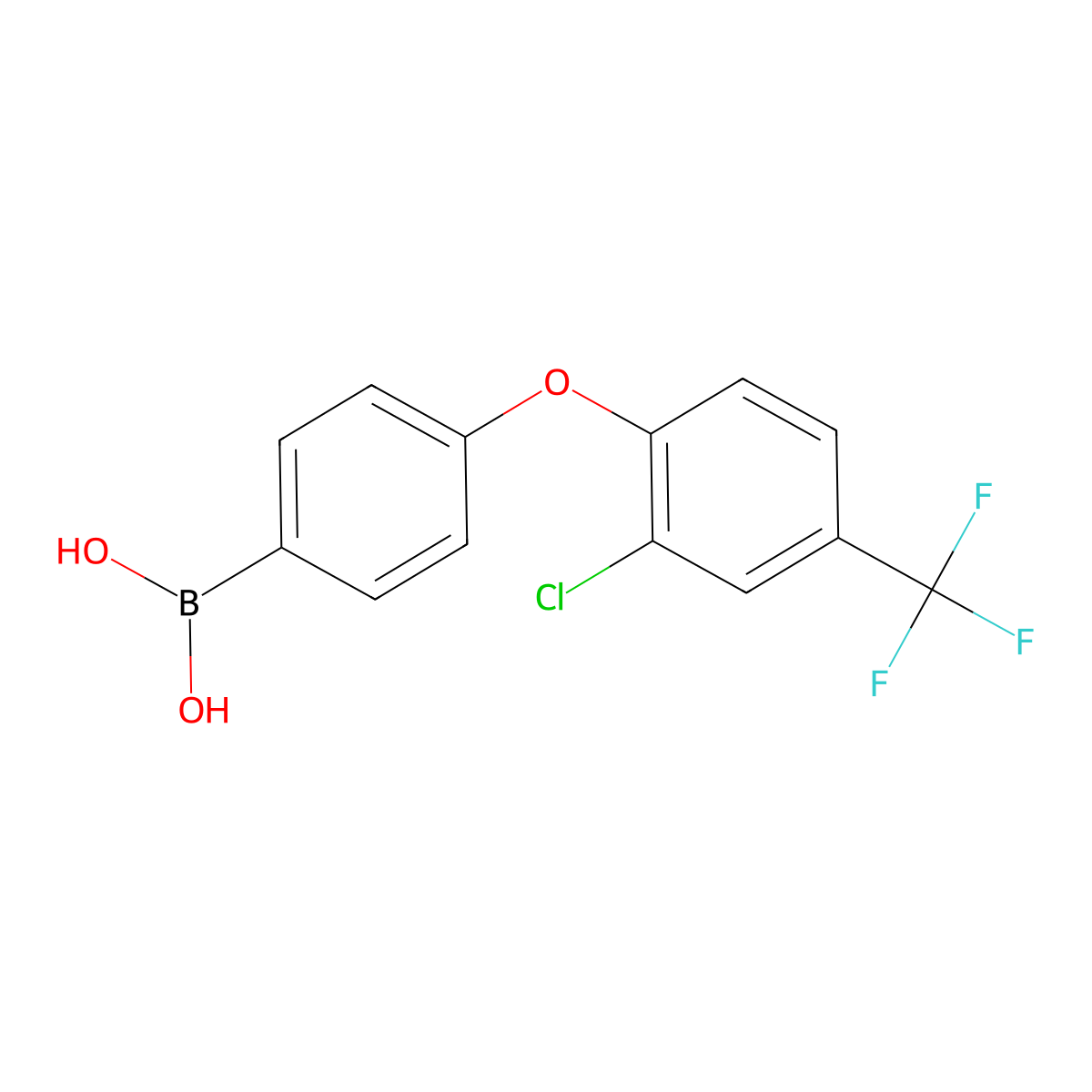 [4-[2-Chloro-4-(trifluoromethyl)phenoxy]phenyl]boronic acid molecular structure, CAS 1312789-53-9