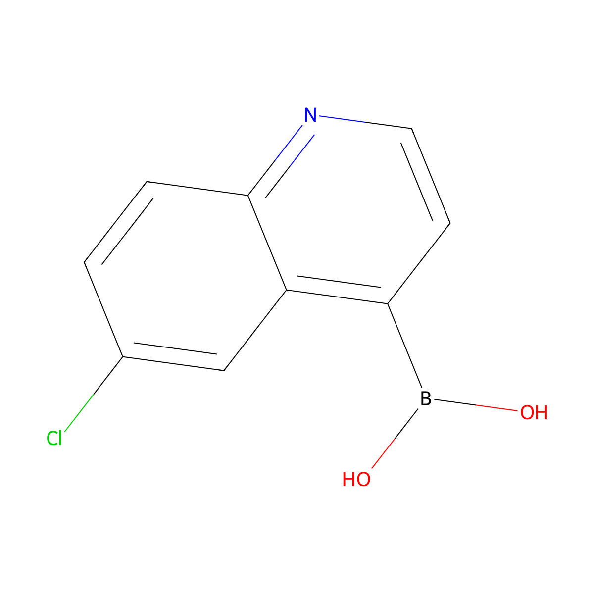 (6-Chloroquinolin-4-yl)boronic acid molecular structure, CAS 1312794-10-7