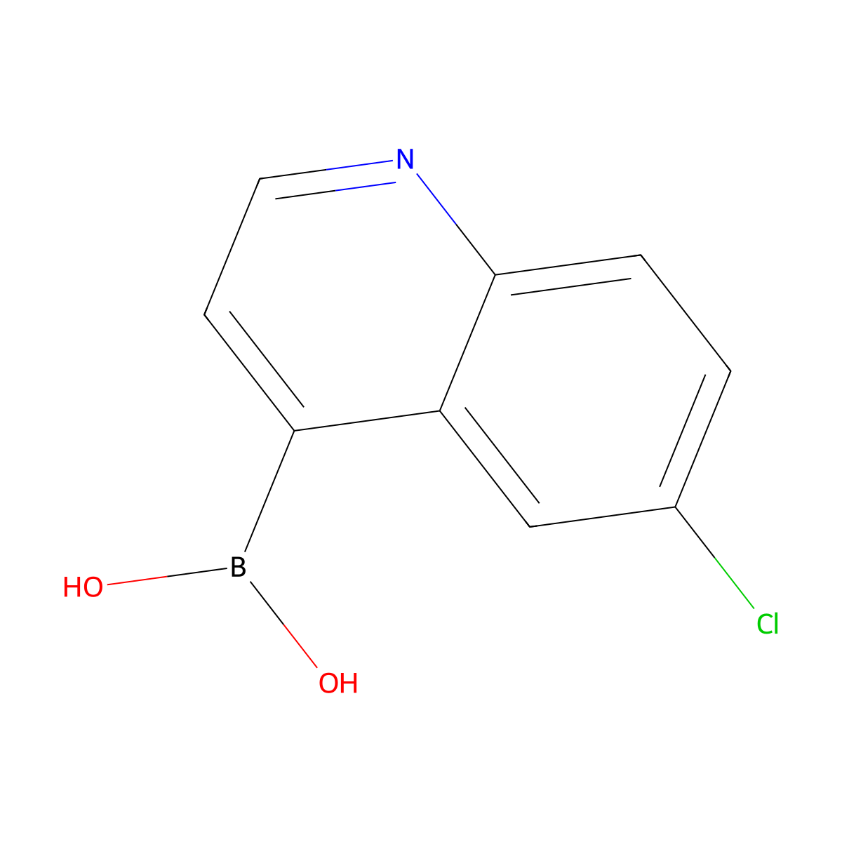 (6-Chloroquinolin-4-yl)boronic acid molecular structure, CAS 1312794-10-7