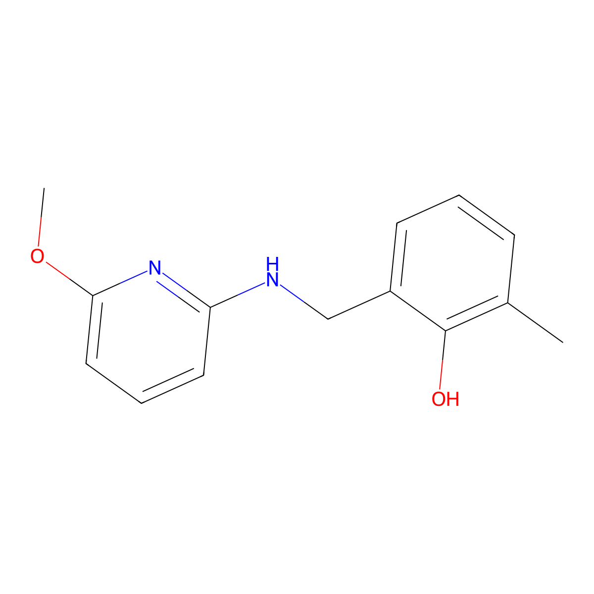 2-[[(6-methoxy-2-pyridinyl)amino]methyl]-6-methylPhenol molecular structure, CAS 1312795-05-3
