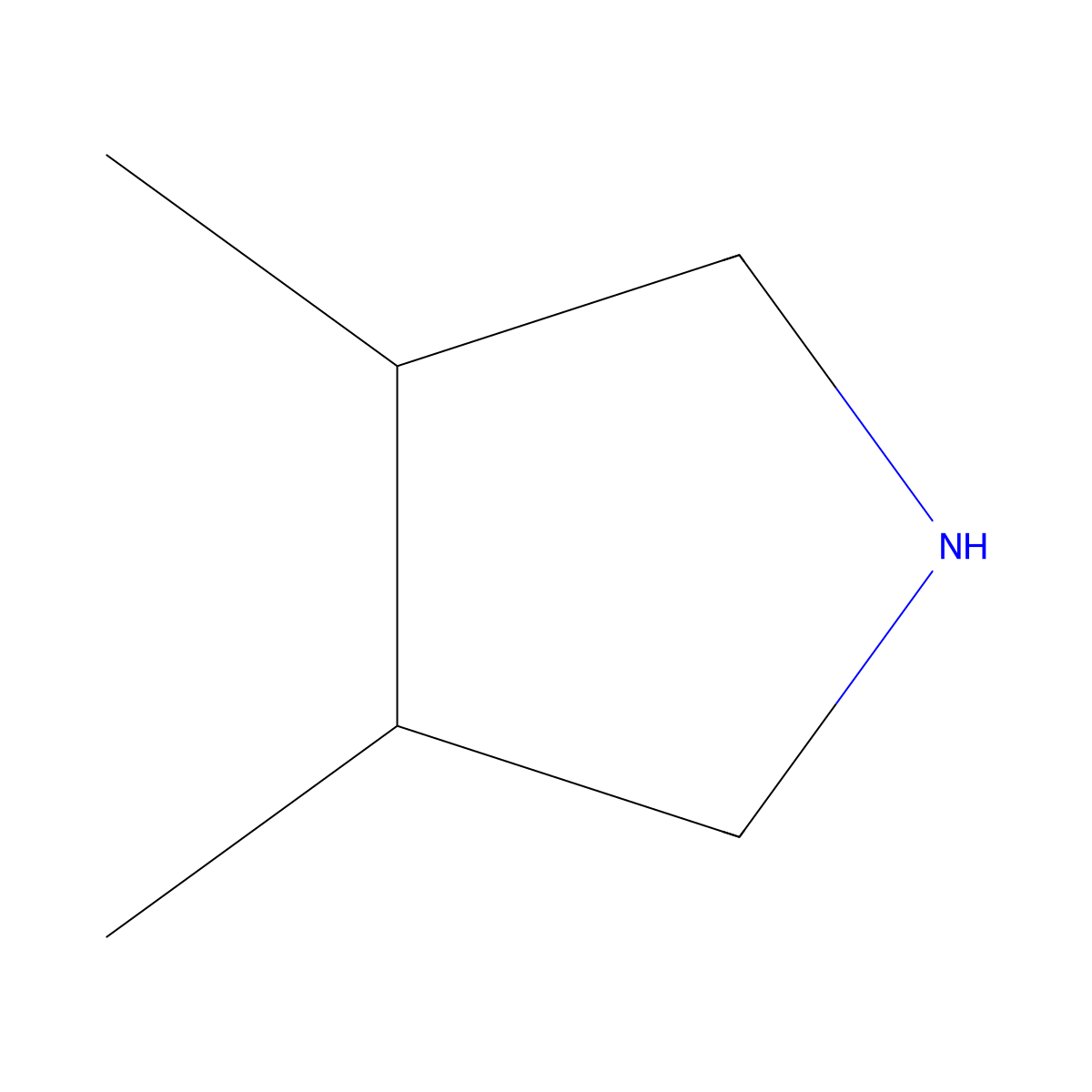 Pyrrolidine, 3,4-dimethyl, cis molecular structure, CAS 13128-94-4
